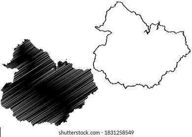 Elliott County, Kentucky (U.S. county, United States of America, USA, U.S., US) map vector illustration, scribble sketch Elliott map