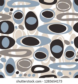 Ellips in abstract pattern, children, universal, seamless vector background.