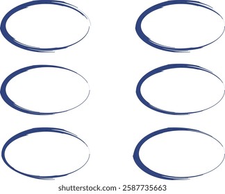 ellipse blue colorful abstract frames set