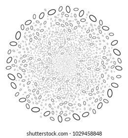 Ellipse Bubble burst globula. Object pattern made from random ellipse bubble design elements as burst circle. Vector illustration style is flat iconic symbols.
