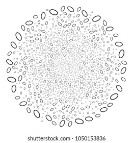 Ellipse Bubble centrifugal globula. Object centrifugal explosion done from scattered ellipse bubble symbols. Vector illustration style is flat iconic symbols.