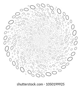 Ellipse centrifugal fireworks. Object cluster organized from scattered ellipse symbols. Vector illustration style is flat iconic symbols.