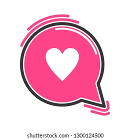 ellipse chat love filled icon