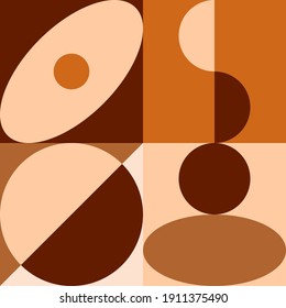 Ellipse And Circle Design With Earth Tones Color Theme. Great For Wallpapers, Cafe Wall Decorations, Backgrounds, Templates, Banners, Web Design And Other Purposes.