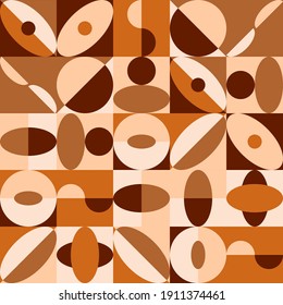 Ellipse and Circle Geometric Design With Earth tones Color Theme. Great for wallpapers, cafe wall decorations, backgrounds, templates, banners, web design and other purposes.