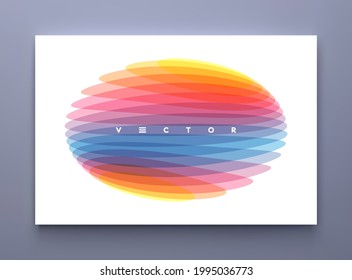 Ellipse. Cover design template. Abstract geometric design. Vector illustration made of various overlapping elements. Applicable for banners, placards, posters, flyers. 