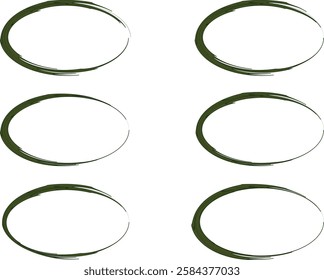 ellipse dark green colorful abstract frames set