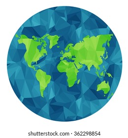 Ellipse Frame, Polygonal Style Flat World Symbol