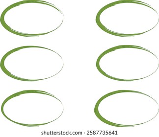 ellipse green colorful abstract frames set