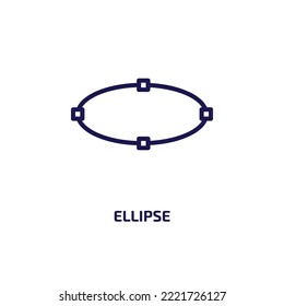 ellipse icon from geometry collection. Thin linear ellipse, geometric, circle outline icon isolated on white background. Line vector ellipse sign, symbol for web and mobile