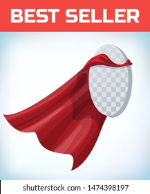 Ellipse icon template in red cape. Ellipse symbol in red cloak. Vector isolated illustration on a white background