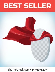 Ellipse icon template in red cape. Ellipse symbol in red cloak. Vector isolated illustration on a white background