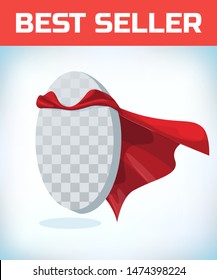 Ellipse icon template in red cape. Ellipse symbol in red cloak. Vector isolated illustration on a white background