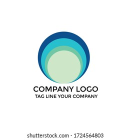 ellipse intersection logo  Abstract trendy multicolored 