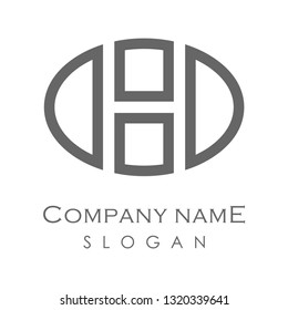 ellipse letter H vector logo template
