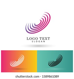 Ellipse Lines Logo. Symbol & Icon Vector Template.