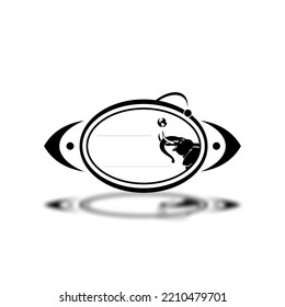 Ellipse Logo With Elephant And Ball Illustration Of Earth Illustration In Black Or Monochrome