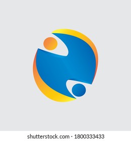 ellipse logo, vector illustration on gray background