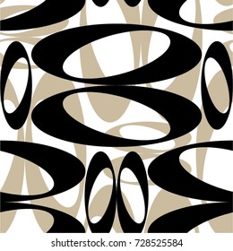 Ellipse in a mesh pattern, weaving, oval, circle, loop, seamless vector background.
