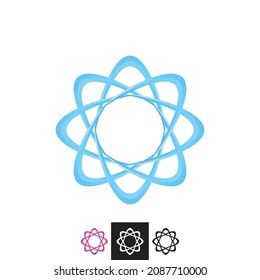 Ellipse Orbit Flower Shape, Vector Logo Icon.