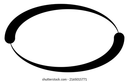 Ellipse, oval frame, border. Oval banner, tag and label element