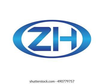 Ellipse or Oval Logo Initial Letter. Combination Uppercase