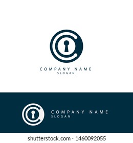 ellipse with padlock isolated vector abstract logo icon vector element design template