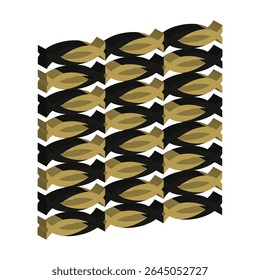 Ellipse pattern icon. Black gold shape. Seamless abstract figure. Vector decorative form.