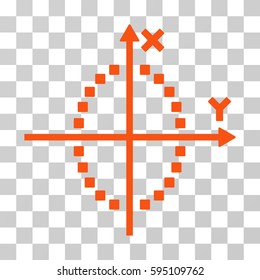 Ellipse Plot icon. Vector illustration style is flat iconic symbol, orange color, transparent background. Designed for web and software interfaces.