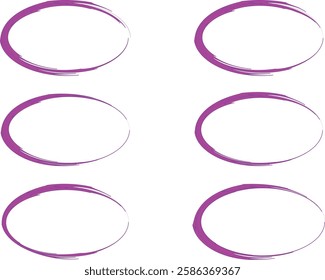 ellipse purple pink colorful abstract frames set