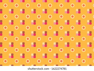ellipse and rectangle shape pattern yellow background for seamless pattern, textile, fabric etc