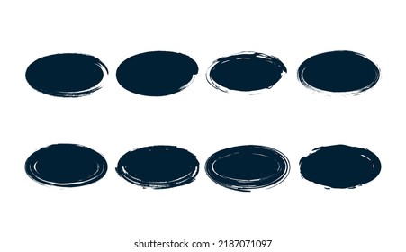 ellipse set abstract grunge flat vector