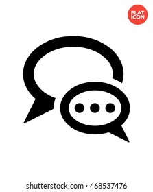 Ellipse speech bubbles Icon Flat Style Isolated Vector Illustration