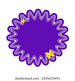 Ellipse Star Bold Line Shape for Textbox or Tag Icon with Blue Color. Label Icon. High Quality Vector Icon. Editable Vector