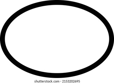 Ellipse Symbol Form Vektorsymbol Umriss-Strich für kreatives Grafikdesign in einem Piktogramm-Element