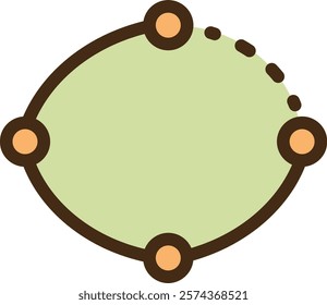 Ellipse tool vector doodle illustration and graphic