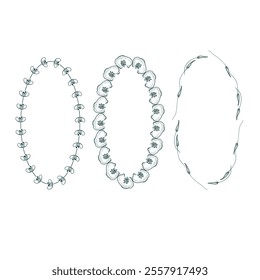 ellipse vector design frame elements set modern minimalistic doodle