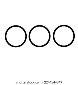 ellipses icon. Triple dots. Three dots.blank.black round. 