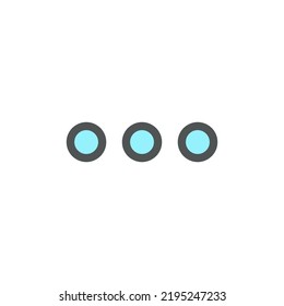 Ellipsis flat color ui icon. Suspension points. Computer system menu. List of options and commands. Simple filled element for mobile app. Colorful solid pictogram. Vector isolated RGB illustration