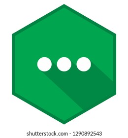 Ellipsis green vector icon illustration