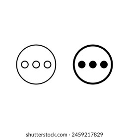 ellipsis icon. Three dots vector color editable
