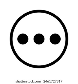 ellipsis icon. Three dots vector color editable