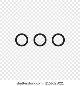 Ellipsis, three dots simple icon vector. Flat design. Transparent grid.