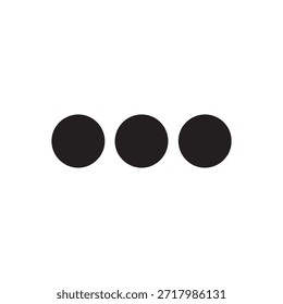 Reticências, três pontos simples ícone vetor. Ícone de design plano no plano de fundo branco