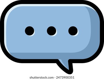 An ellipsis or a three-dot icon in a blue speech bubble