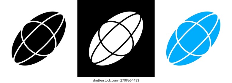 Ellipsoid Symbol Set Glyphe Vektorgrafik