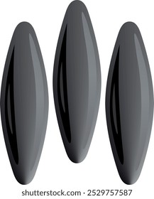 Ellipsoid magnets similar to a flattened sphere or oval. Vector illustration.