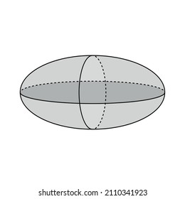 Ellipsoid shape vector illustration on white background