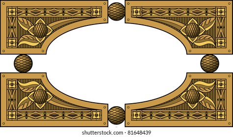 Elliptic wooden frame