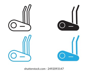 Elliptical bike icon black and white vector outline sign